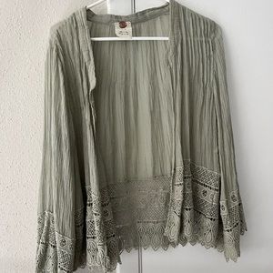 Free People one sage green cardigan